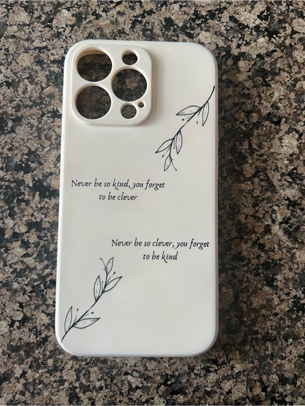 White Floral Quote Protective iPhone 13 Pro Case